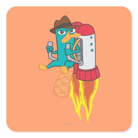 Agent P Rocket Pack Square Sticker