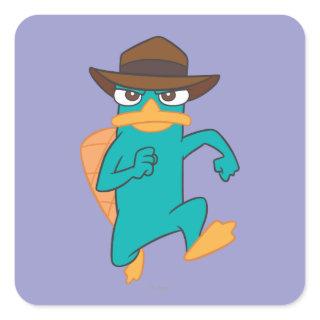 Agent P Running Square Sticker