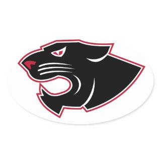 Aggressive Panther Head Icon Oval Sticker