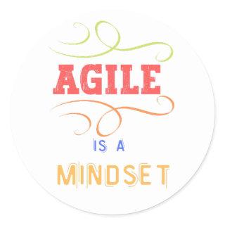 Agile is a mindset planner classic round sticker