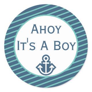 Ahoy It's A Boy Baby Shower Sticker