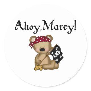 Ahoy Matey Teddy Bear Pirate Stickers