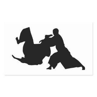 Aikido Silhouette Rectangular Sticker