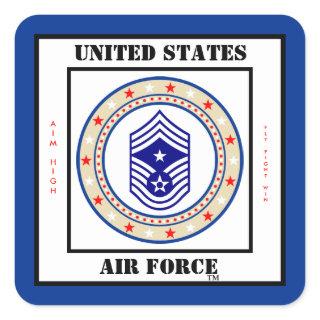 Air Force Command Chief Master Sergeant CCM Sgt E9 Square Sticker
