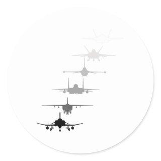 Air Force Fighter Jets F-4 F-111 F-15 F-16 F-22 F- Classic Round Sticker