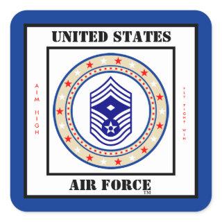 Air Force First Sergeant E-9 Square Sticker