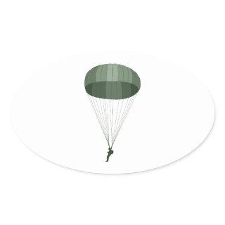 Airborne Paratrooper Oval Sticker