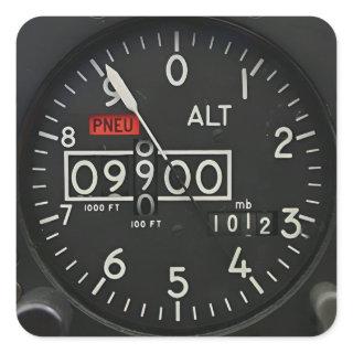Aircraft Avionics Altimeter Square Sticker