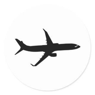 Aircraft Jetliner Shadow Flight Customize Color Classic Round Sticker