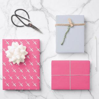 Airplane Art Pattern on Rosy Pink, Elegant Modern  Sheets