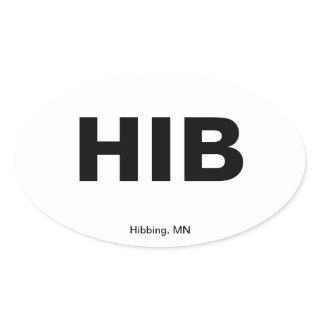 Airport Code - Hibbing, Minnesota Oval Sticker