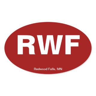 Airport Code - Redwood Falls, Minnesota Oval Sticker