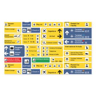 Airport Signs Rectangular Sticker