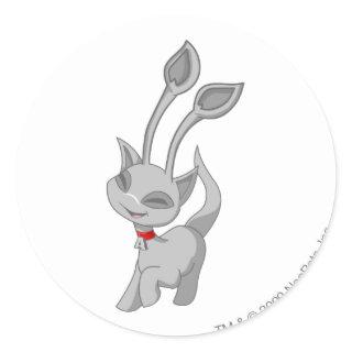 Aisha Silver Classic Round Sticker