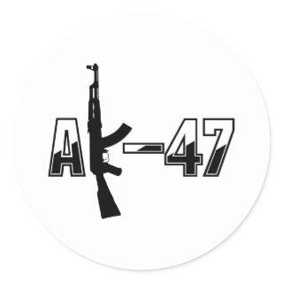 AK-47 AKM Assault Rifle Logo Classic Round Sticker