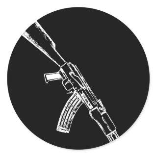 AK-47  Kalashnikov AK47 Rifle Owner Classic Round Sticker