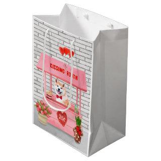 Akita Dog Valentine's Day Kissing Booth Medium Gift Bag