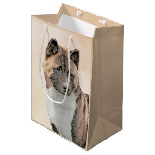 Akita Painting - Cute Original Dog Art Medium Gift Bag