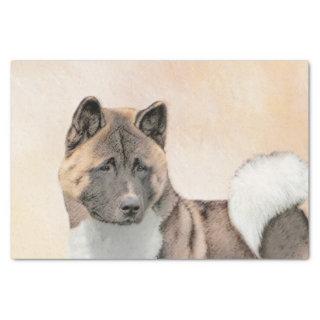 Akita Painting - Cute Original Dog Art Tissue Paper