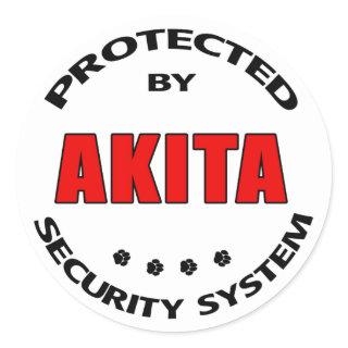 Akita Security System Classic Round Sticker