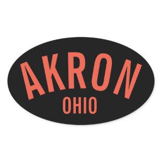Akron, Ohio Oval Sticker
