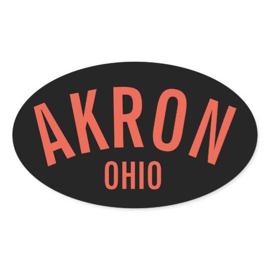 Akron, Ohio Oval Sticker
