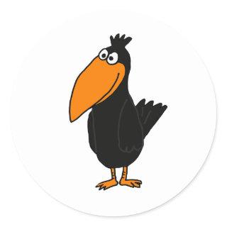 AL- Funny Crow Design Classic Round Sticker