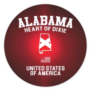 Alabama Heart of Dixie Classic Round Sticker