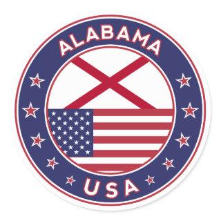 Alabama, USA States, Alabama Classic Round Sticker