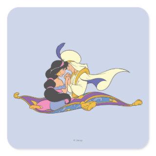 Aladdin and Jasmine on Magic Carpet Square Sticker