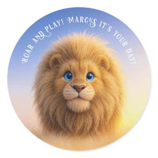 Alaric the Fluffy Zoo King – 7" Square Classic Round Sticker