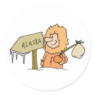 Alaska AK Alaskan Eskimo Vintage Travel Souvenir Classic Round Sticker
