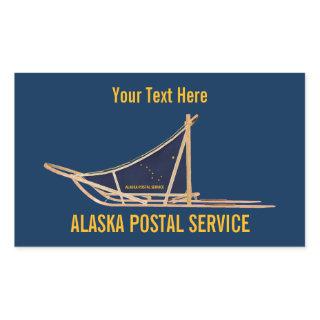 Alaska Dog Sled Postal Carrier Rectangular Sticker