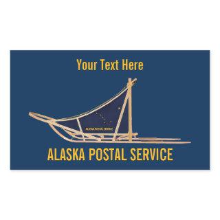 Alaska Dog Sled Postal Carrier Rectangular Sticker