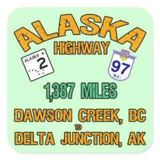 Alaska Highway Square Sticker