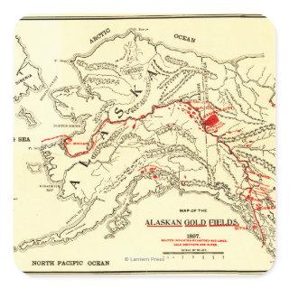 Alaska Panoramic Map Square Sticker