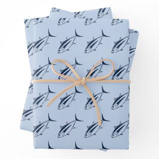 Albacore Tuna in Marine on pastel Blue in Large  Sheets