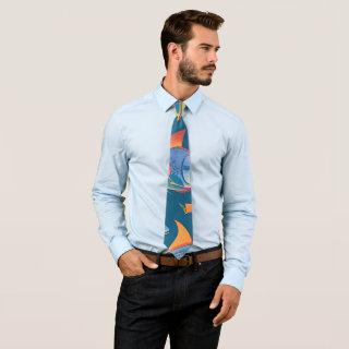 Albacore Tuna Rainbow Colorful Pattern Neck Tie