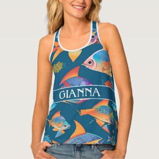 Albacore Tuna Rainbow Colorful Pattern Tank Top