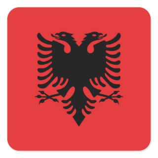 Albania Flag Square Sticker