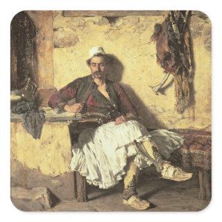 Albanian Sentinel Resting (Arnaueti) (oil on canva Square Sticker