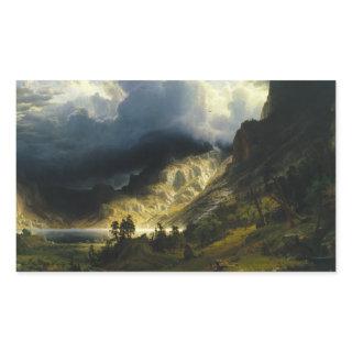 Albert Bierstadt - A Storm in the Rocky Mountains Rectangular Sticker