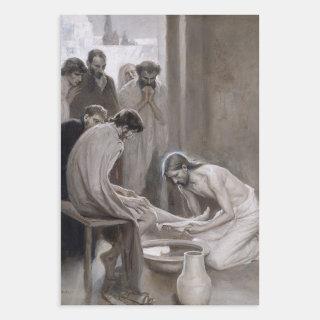 Albert Edelfelt - Jesus Washing Feet of Disciples  Sheets