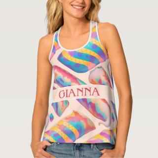 Albino Corn Snake Rainbow Colorful Pattern Tank Top