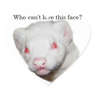 Albino Ferret Picture Heart Sticker