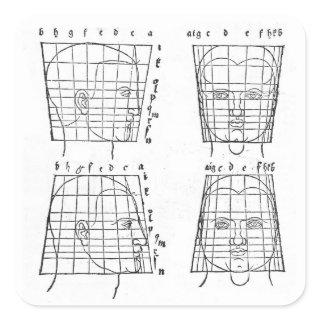 Albrecht Dürer's study of human proportions Square Sticker