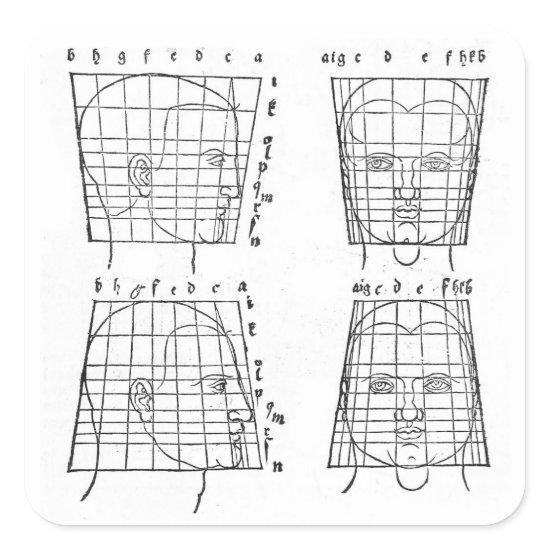 Albrecht Dürer's study of human proportions Square Sticker