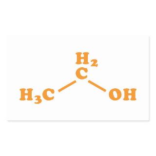 Alcohol Ethanol Molecular Chemical Formula Rectangular Sticker