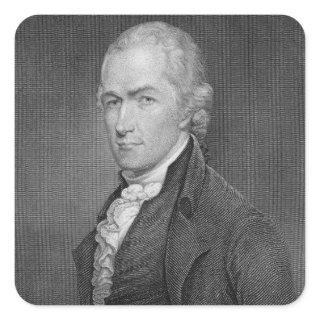 Alexander Hamilton (1757-1804) engraved by John Fr Square Sticker