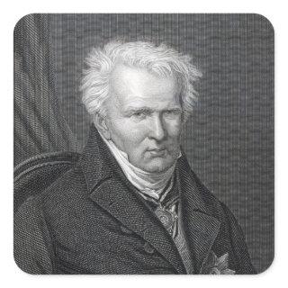 Alexander von Humboldt, engraved by C. Cook Square Sticker
